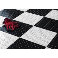 RaceDay Peel & Stick Garage Floor Tiles - Diamond Tread - 12"